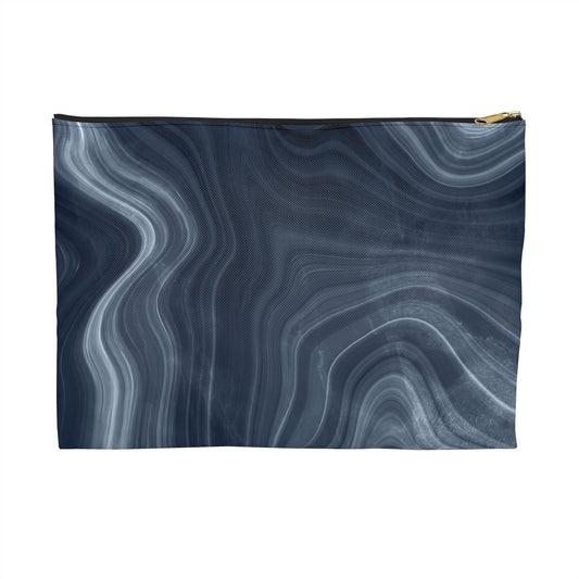 Navy Marble Accessory Pouch