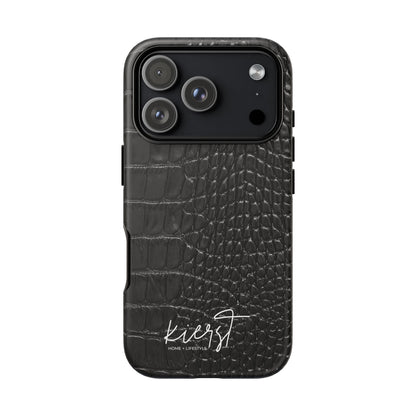Black Crocodile Print iPhone Case