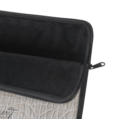 Cream Reptile Print Laptop Sleeve | Elevated Printed Texture for Everyday Tech