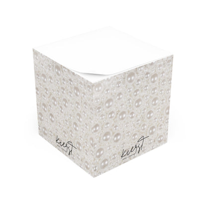 Various Pearls Sticky Note Cube | Soft Neutrals with a Touch of Glam