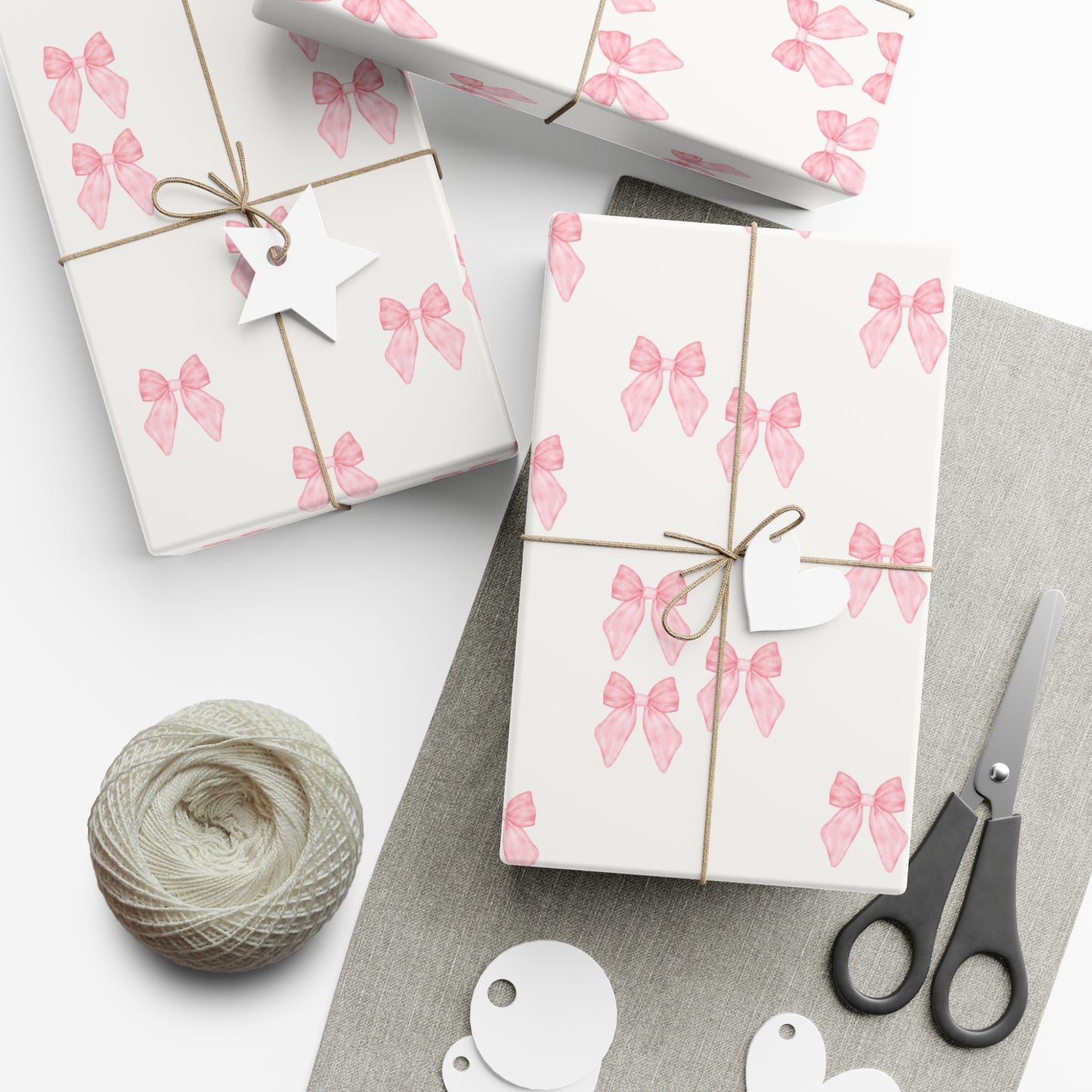 Multiple Tiny Pink Bows Wrapping Paper