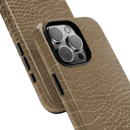 Tan Alligator Print iPhone Cas