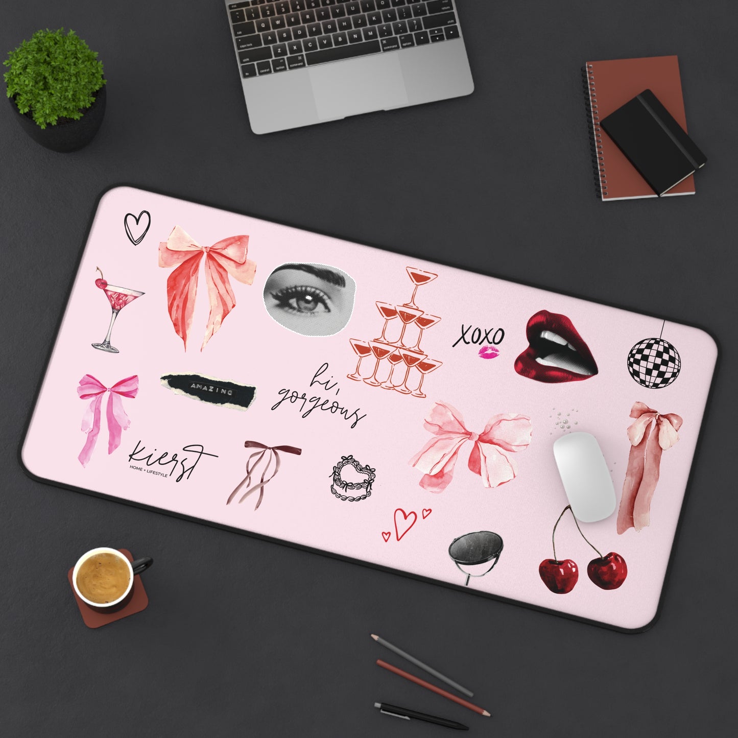 Pink Desk Mat - Edge of Romance