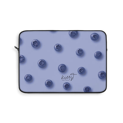 Blueberries Laptop Sleeve | Protective Case with Blue Fruit Pattern on Periwinkle