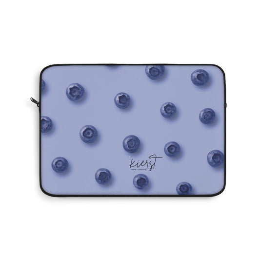 Blueberries Laptop Sleeve | Protective Case with Blue Fruit Pattern on Periwinkle