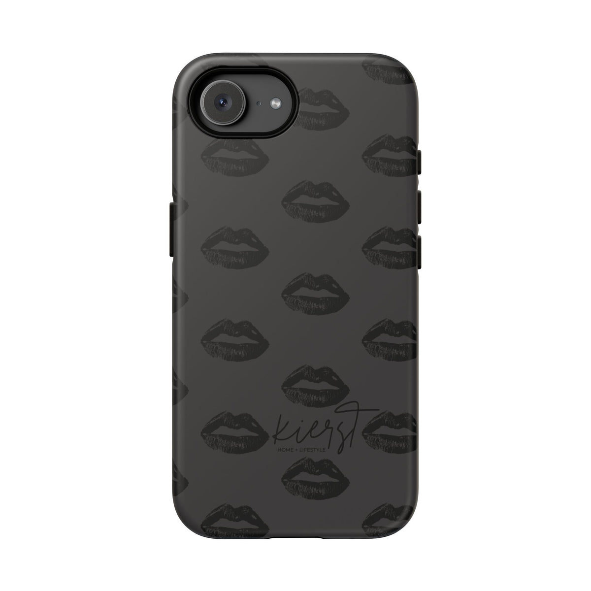 Black Lips on Charcoal iPhone Case