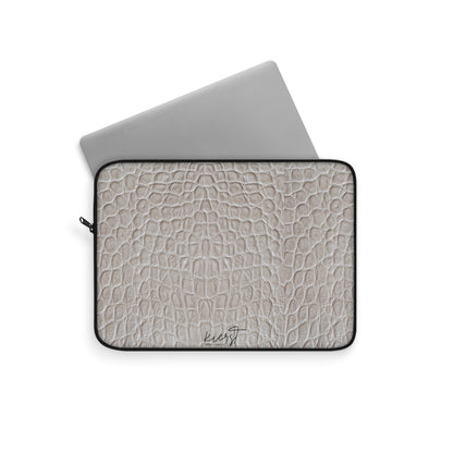 Cream Reptile Print Laptop Sleeve | Elevated Printed Texture for Everyday Tech