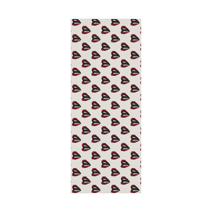 Vintage Red Lips Gift Wrapping Paper – Glossy Pop Art Mouths on Bone Color
