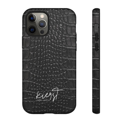Black Alligator Print iPhone Case