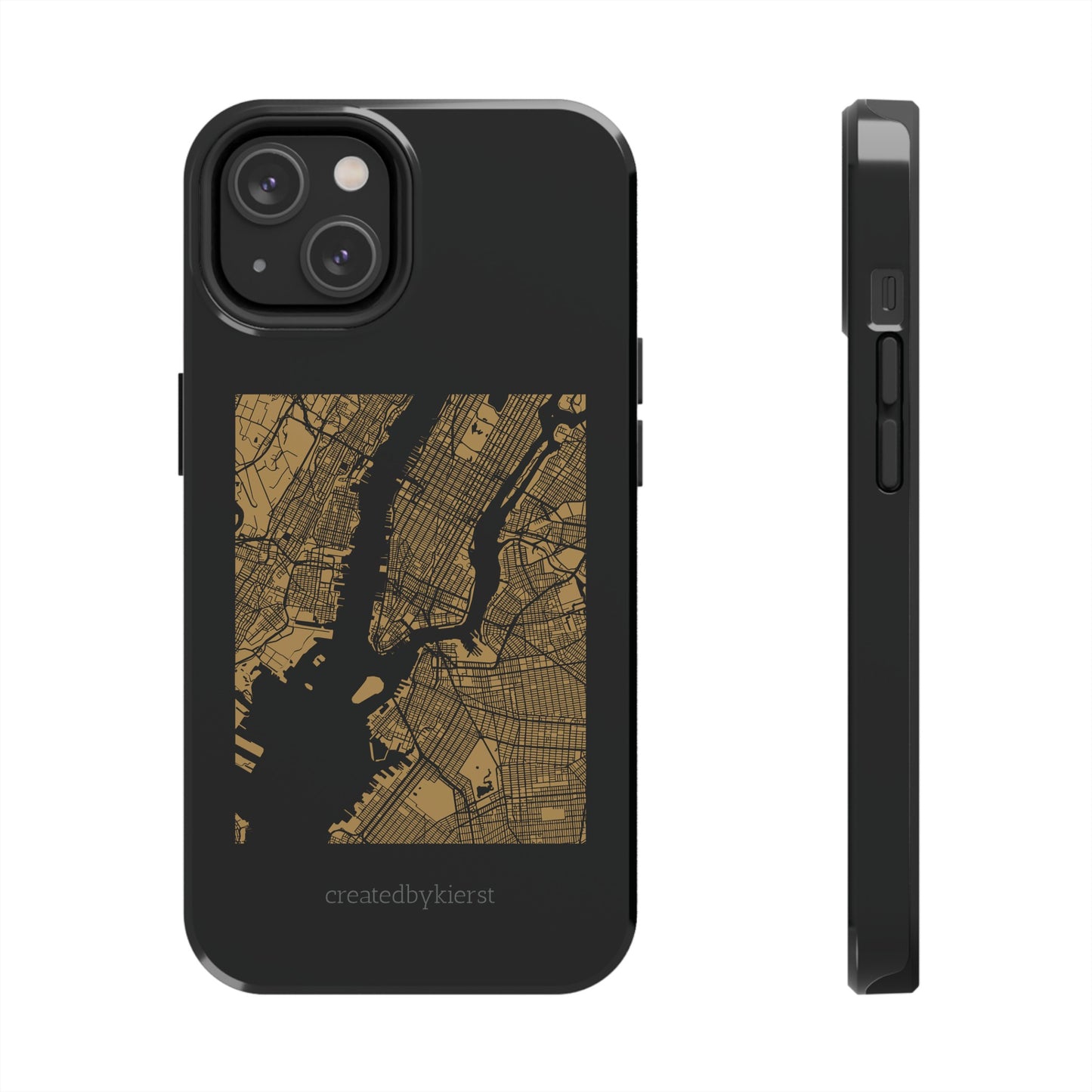 Black and Gold NYC Map iPhone Case