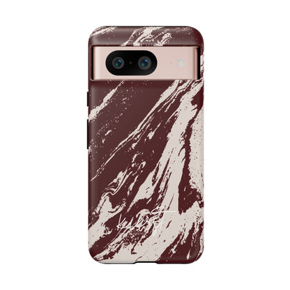 Cream Marble on Signature Velvet Noir Google Pixel Phone Case