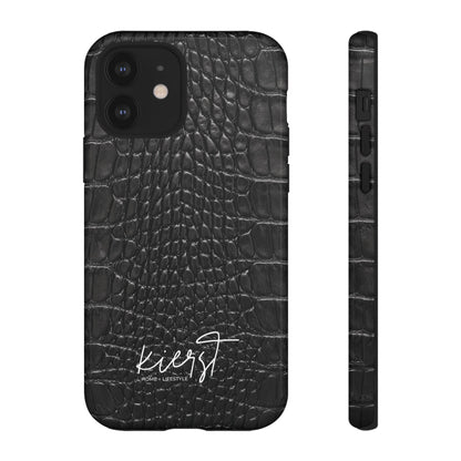Black Alligator Print iPhone Case | Minimalist Edge Meets Everyday Function