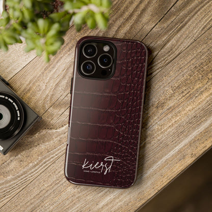 Signature Velvet Noir Crocodile Print iPhone Case