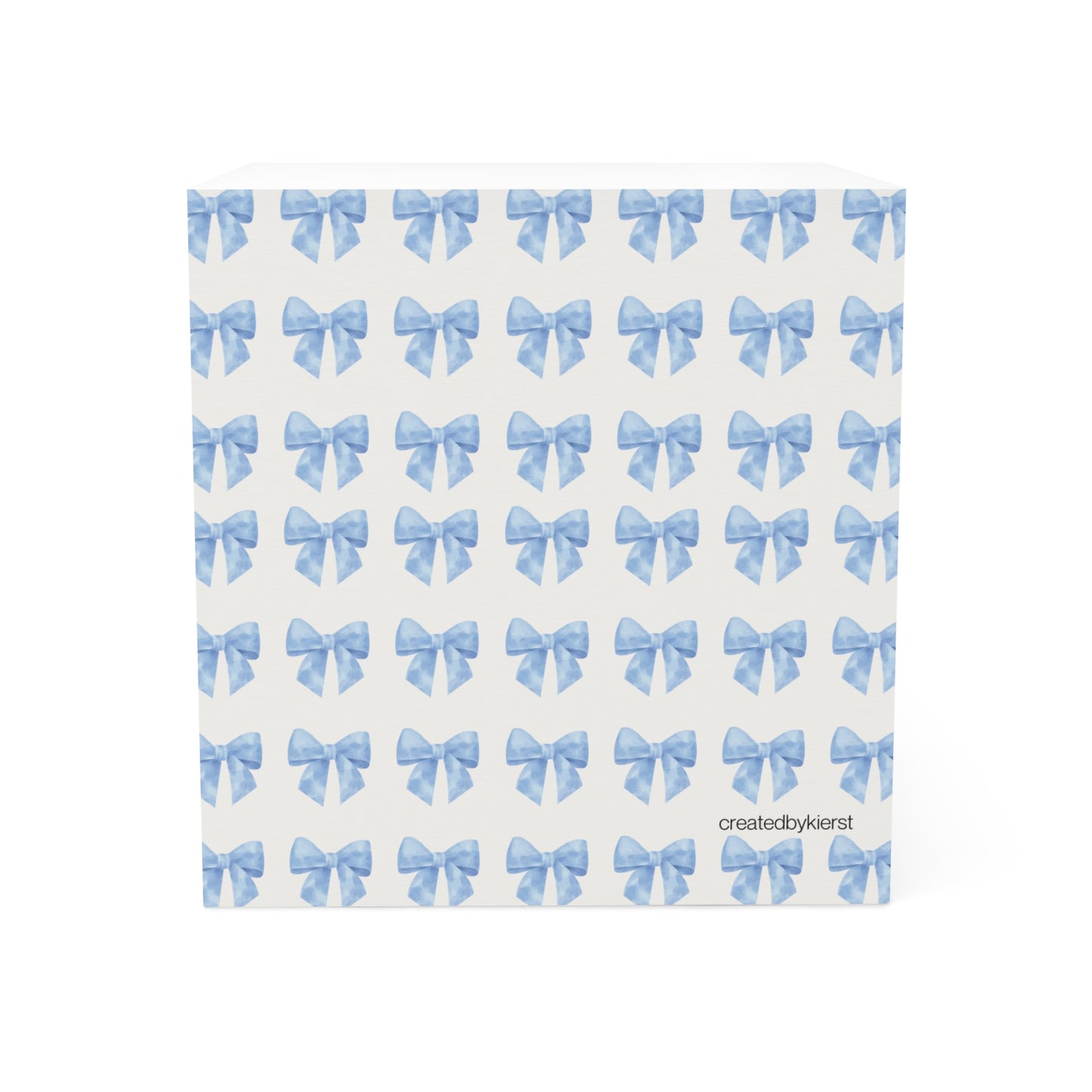 Multiple Light Blue Bows Note Cube