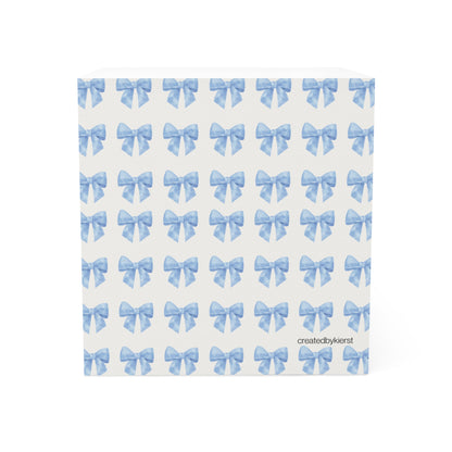 Multiple Light Blue Bows Note Cube