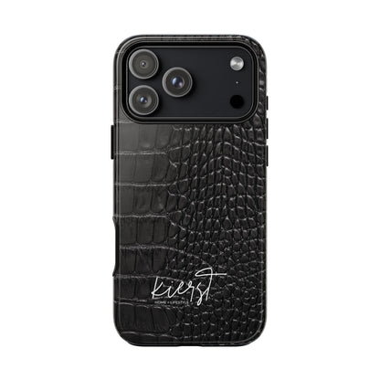 Black Crocodile Print iPhone Case