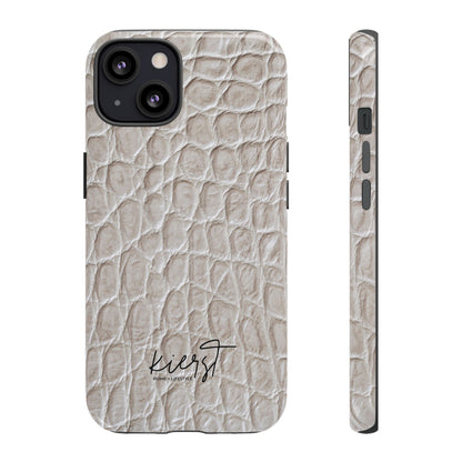 Cream Reptile Print iPhone Case