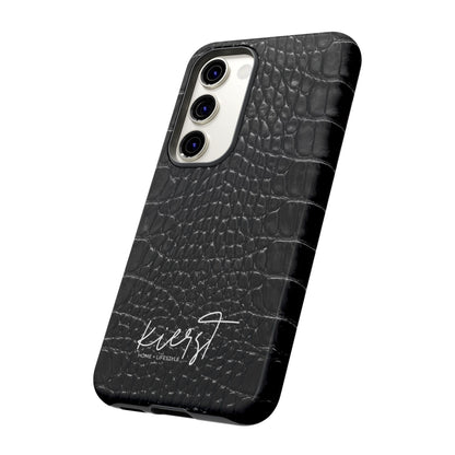Black Alligator Print Samsung Galaxy Phone Case