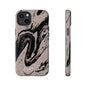 Taupe and Black Marble iPhone Case