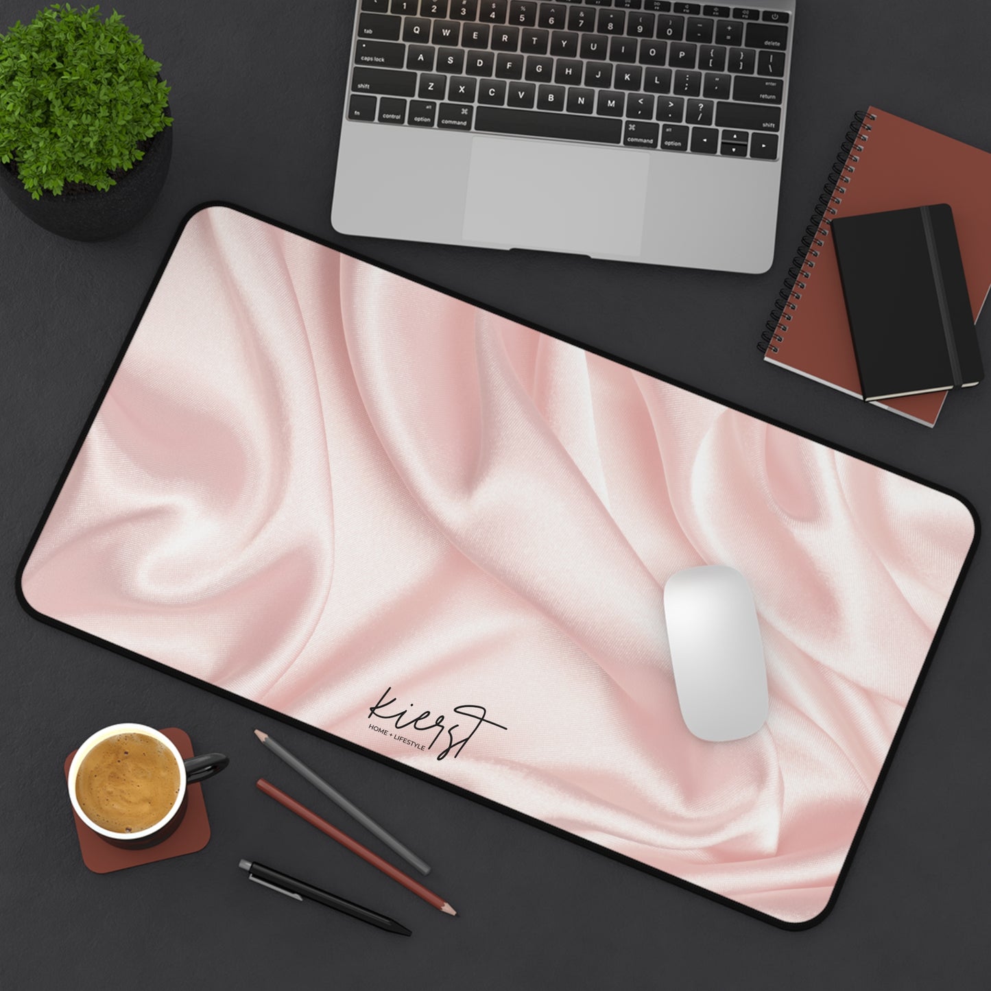 Pink Silk Print Desk Mat