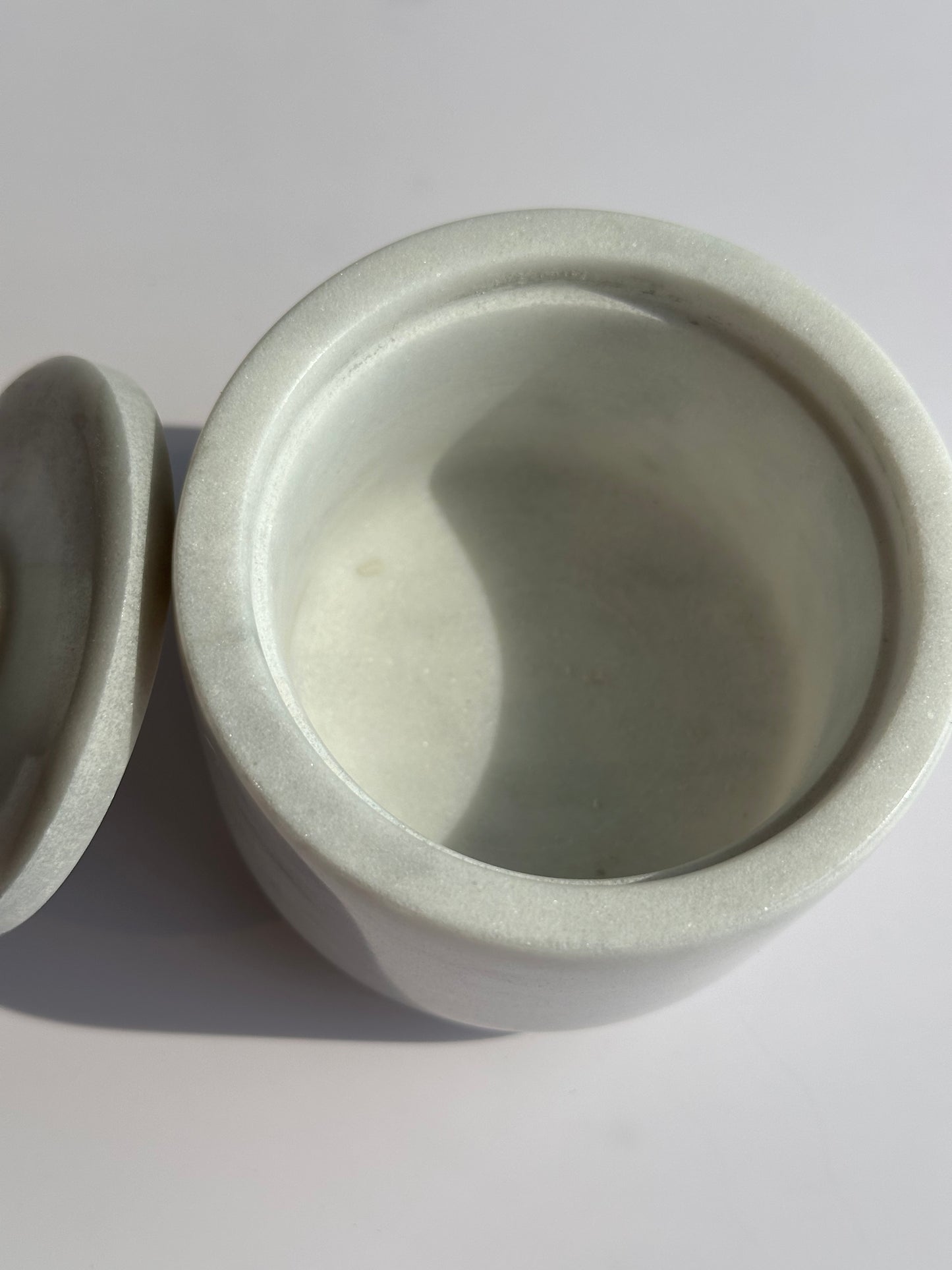 Marble Spice Cellar with Lid | Luxe Kitchen Storage in White and Grey or Black Marble