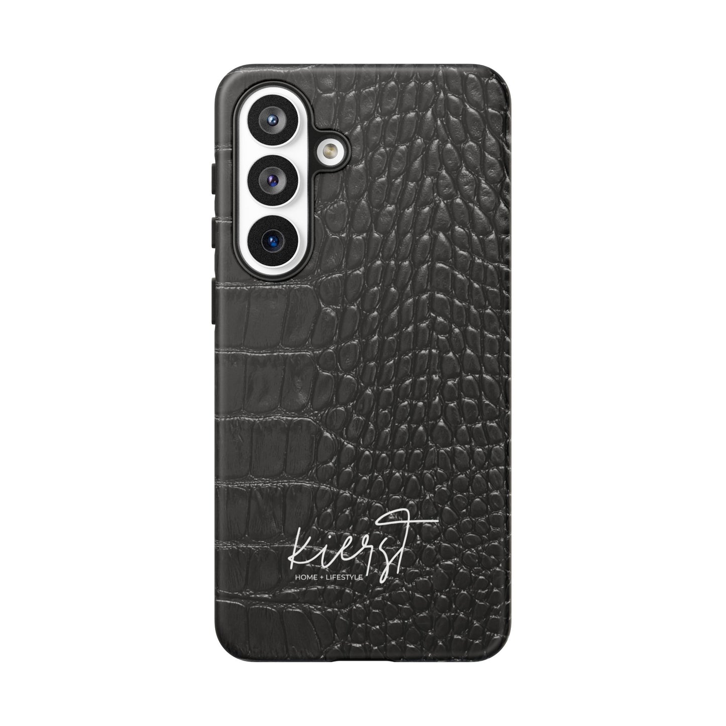 Black Crocodile Print Samsung Galaxy Phone Case
