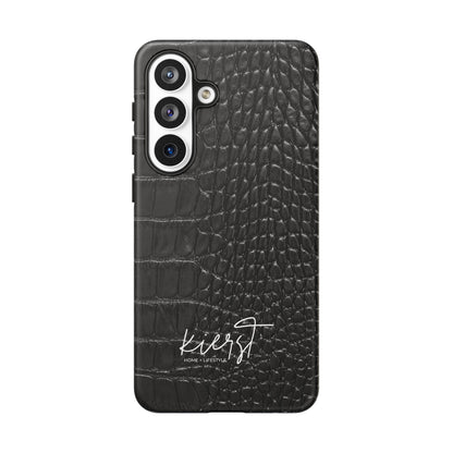 Black Crocodile Print Samsung Galaxy Phone Case
