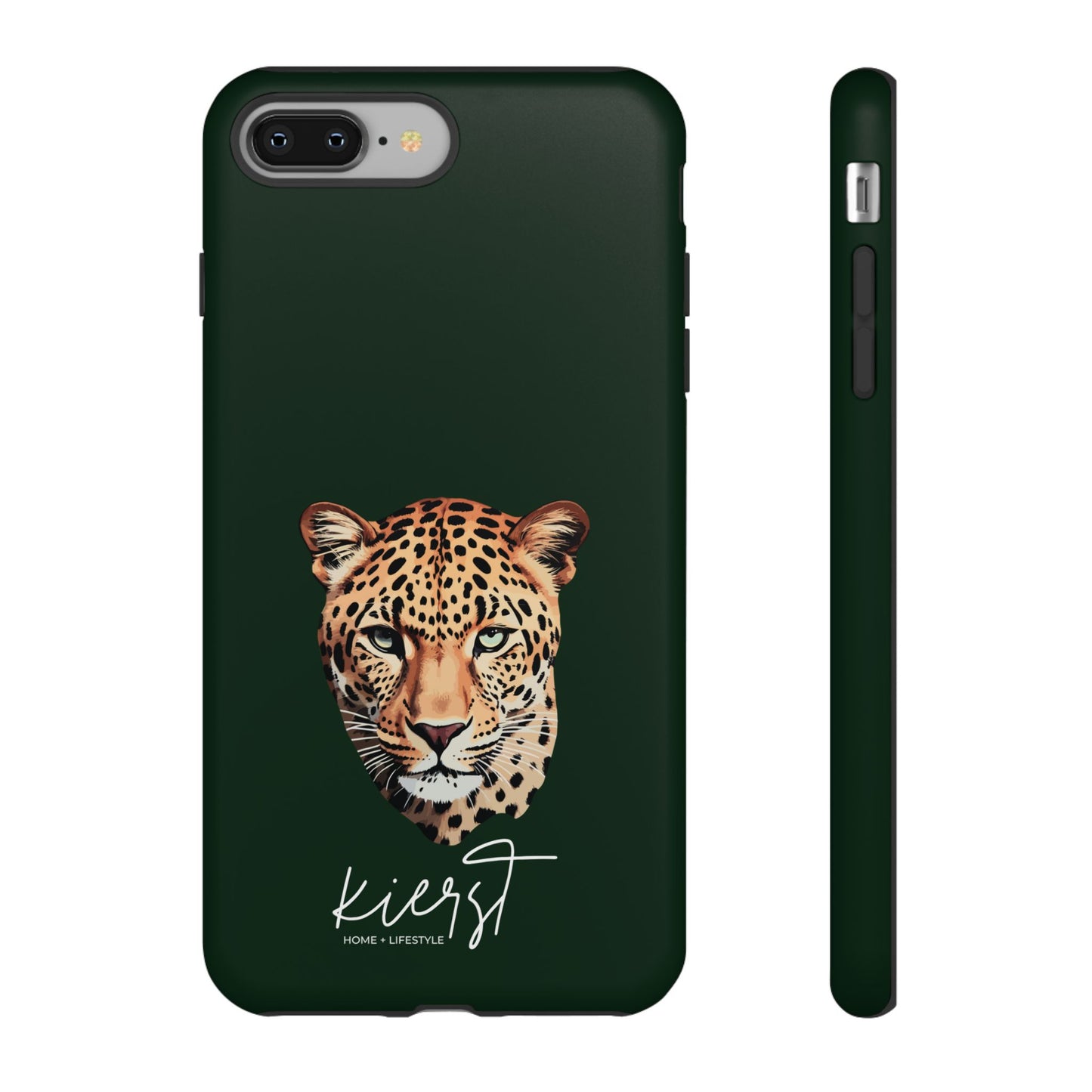 Leopard Head on Signature Midnight Pine iPhone Case | Designed to Stand Out