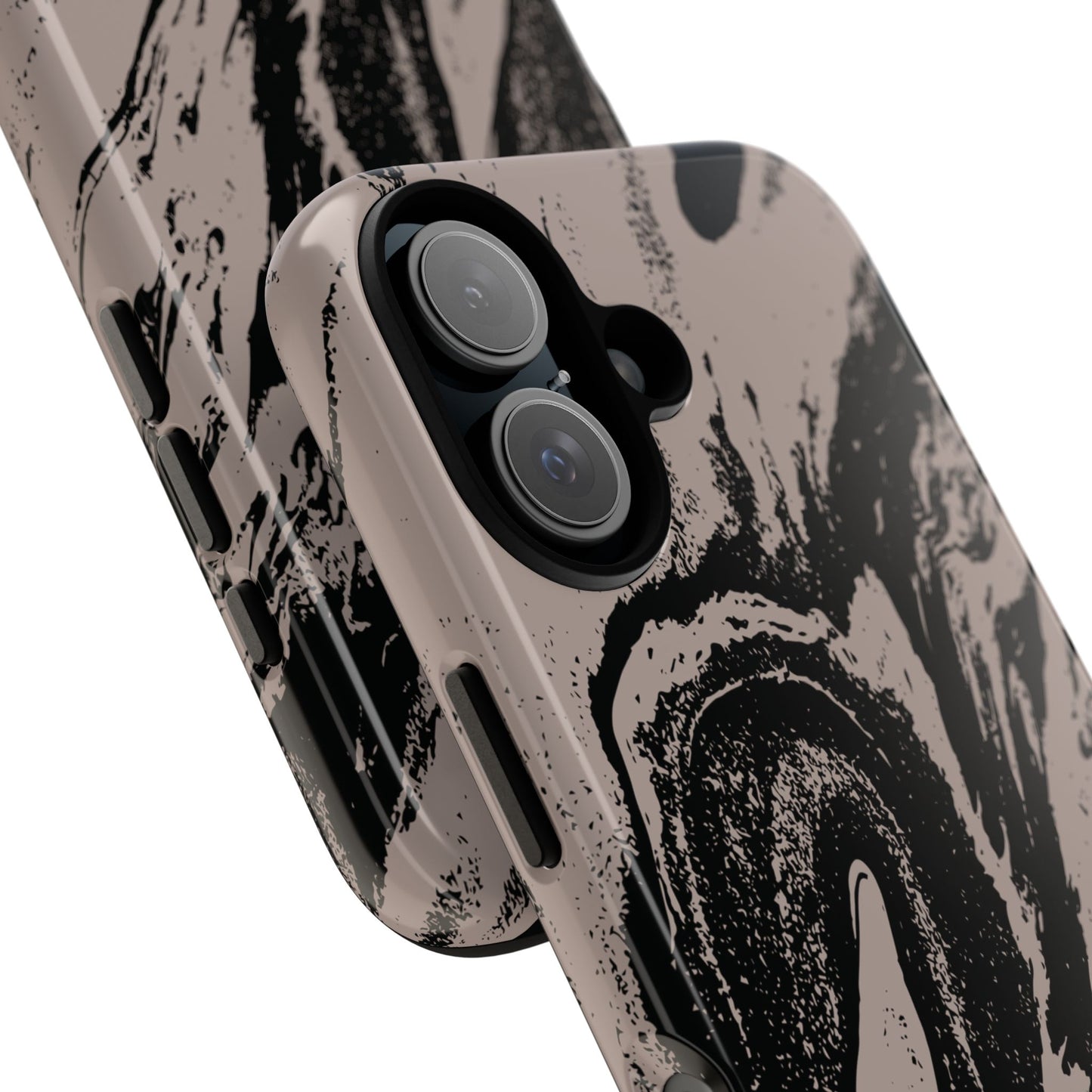 Taupe and Black Marble iPhone Case