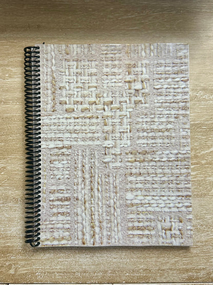 Cream + Gold Tweed Print Notebook