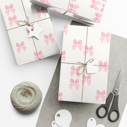 Multiple Tiny Pink Bows Wrapping Paper