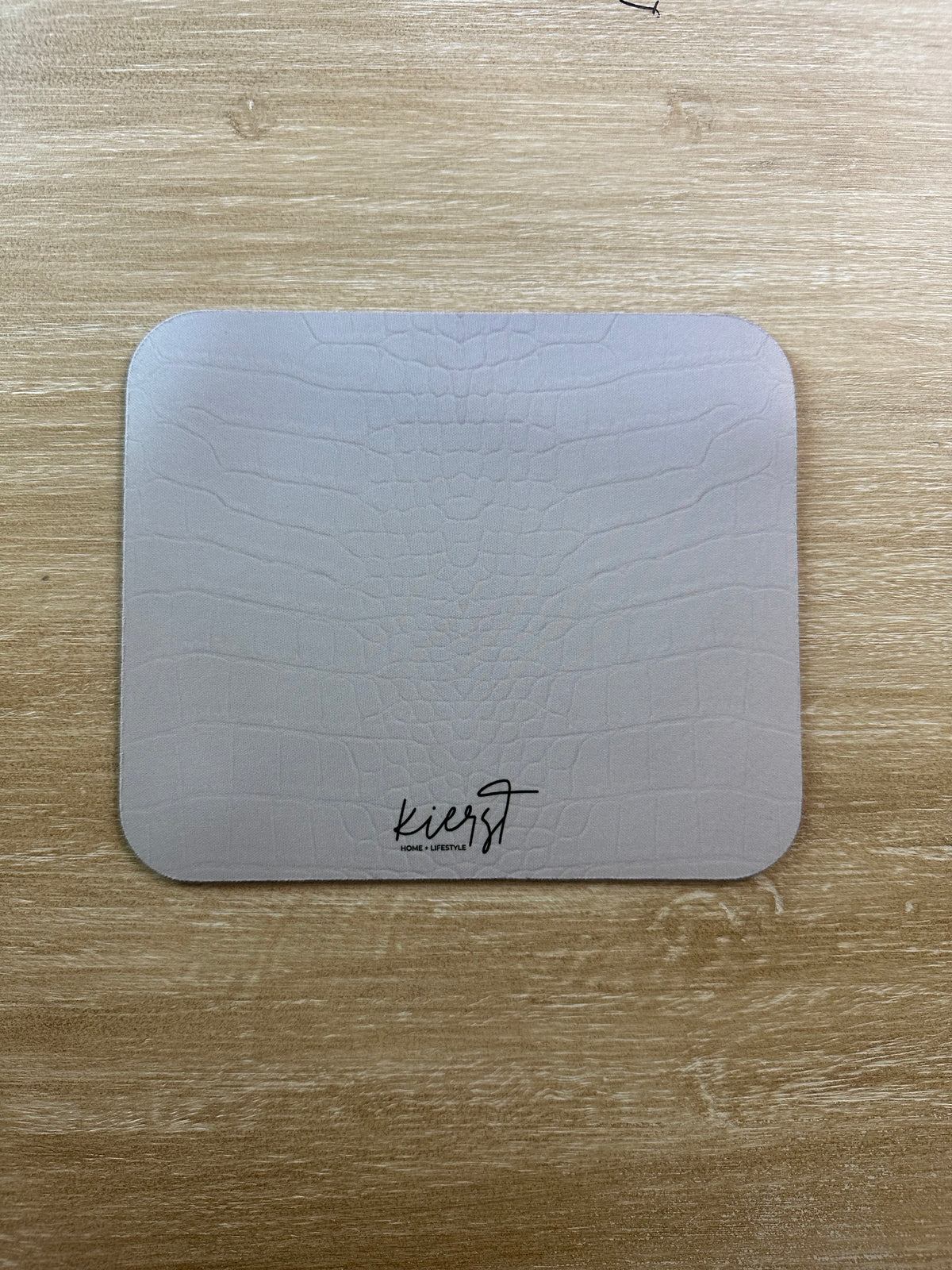 White Alligator Print Mouse Pad