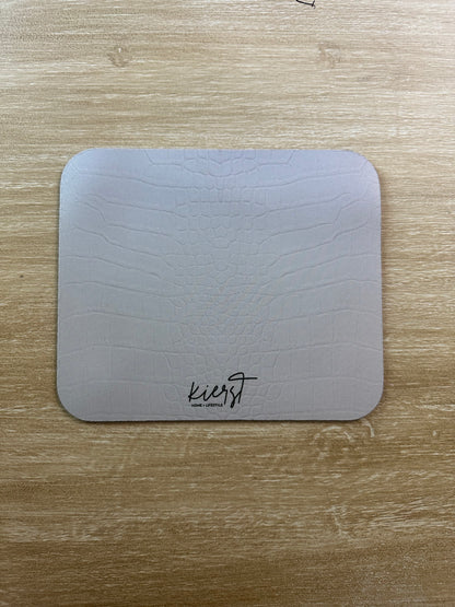 White Alligator Print Mouse Pad