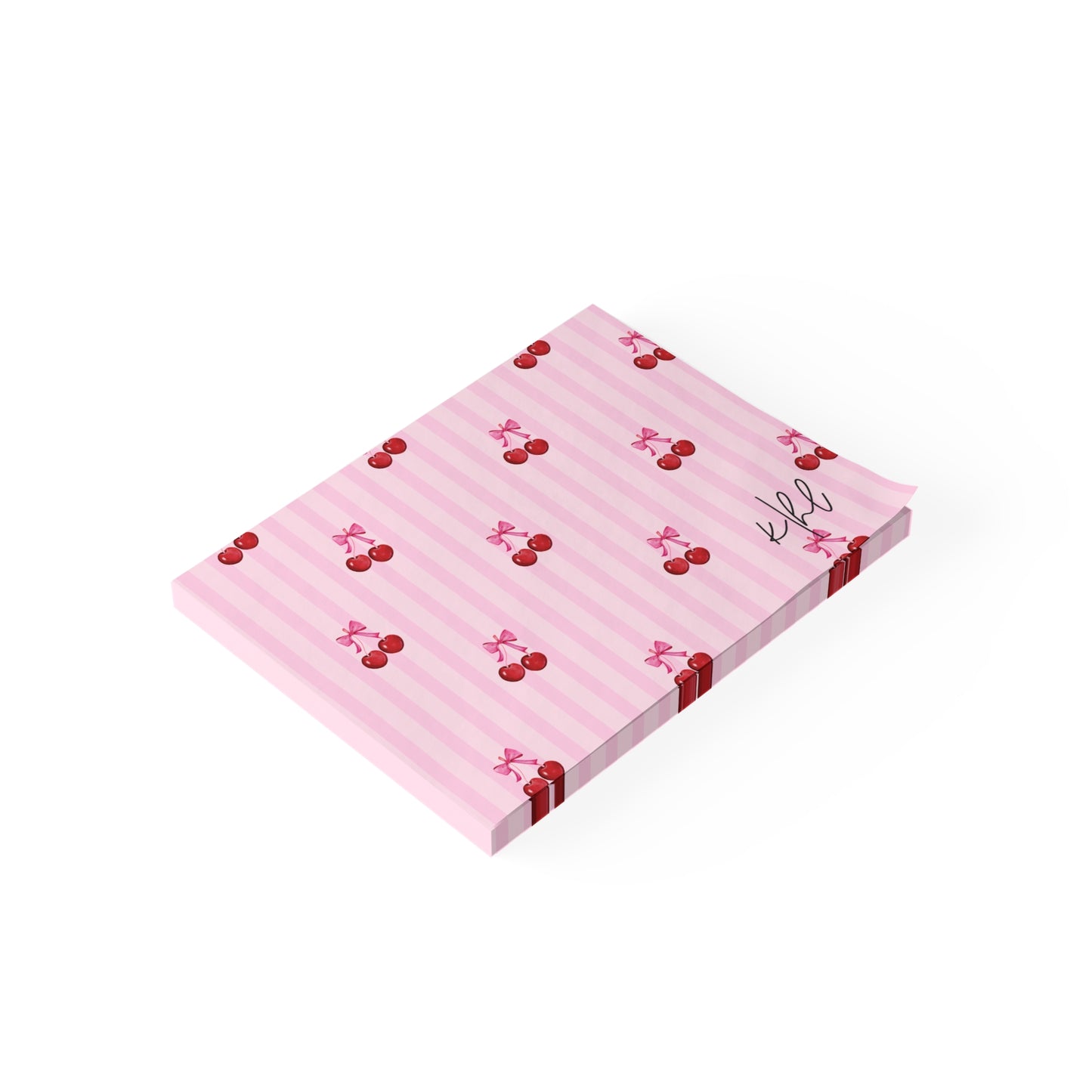 Cherries on Pink Stripes Post-it® Note Pad