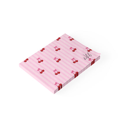 Cherries on Pink Stripes Post-it® Note Pad