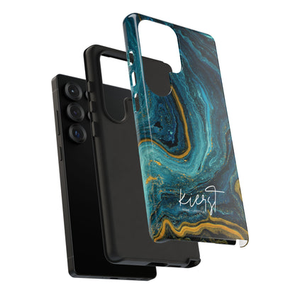 Teal & Gold Marble Samsung Galaxy Case