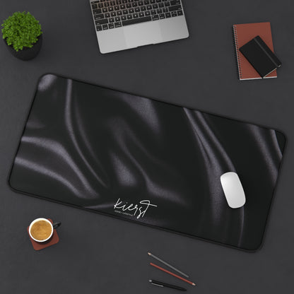 Black Silk Print Desk Mat