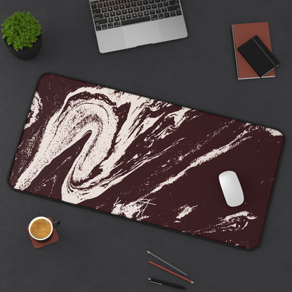 Cream Marble on Signature Velvet Noir Desk Mat