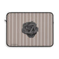 Black Rose with Cream Stripes Laptop Sleeve