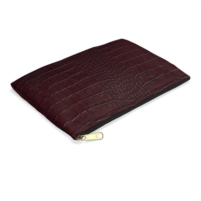 Signature Velvet Noir Crocodile Print Accessory Pouch