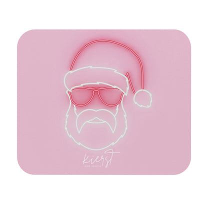 Neon Sign Santa on Pink Mouse Pad