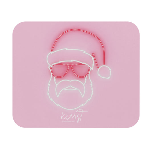 Neon Sign Santa on Pink Mouse Pad