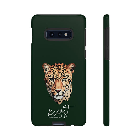 Leopard Head on Signature Midnight Pine Samsung Galaxy Case | Bold. Luxe. Unapologetic.