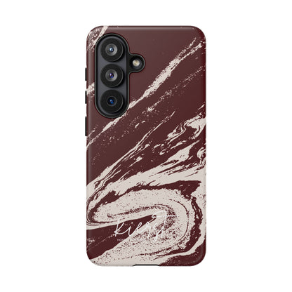 Cream Marble on Signature Velvet Noir Samsung Galaxy Phone Case