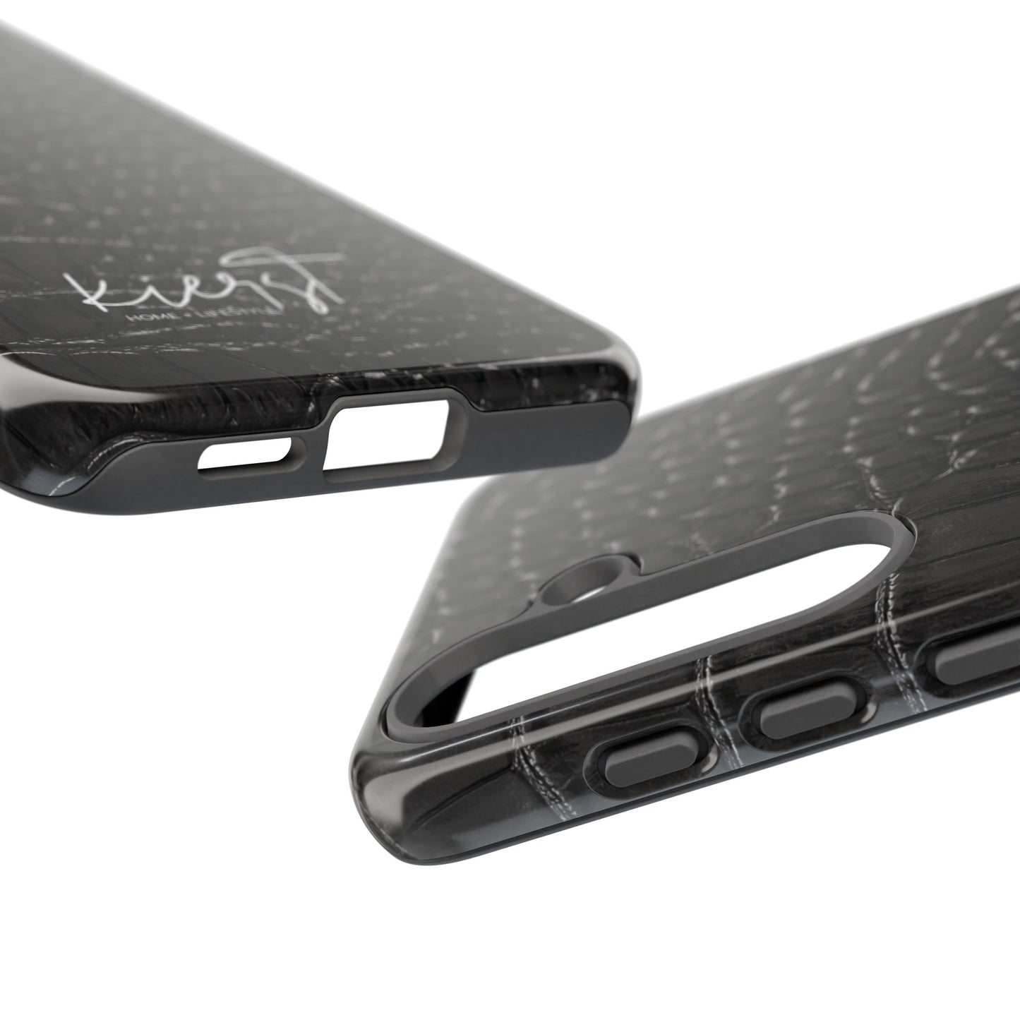 Black Crocodile Print Samsung Galaxy Phone Case