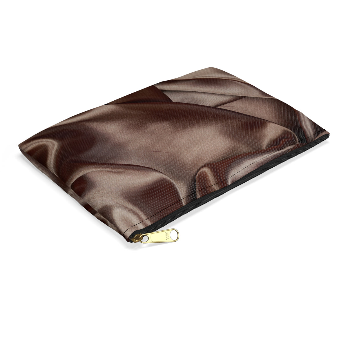 Chocolate Silk Print Accessory Pouch