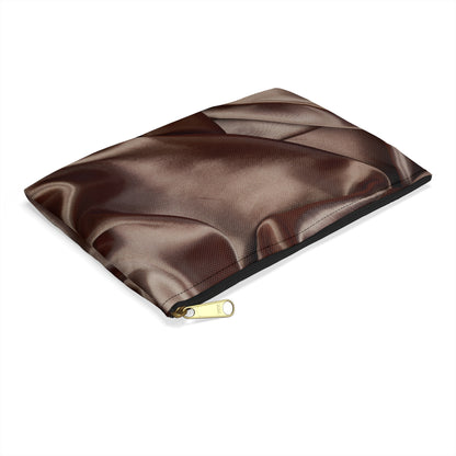 Chocolate Silk Print Accessory Pouch
