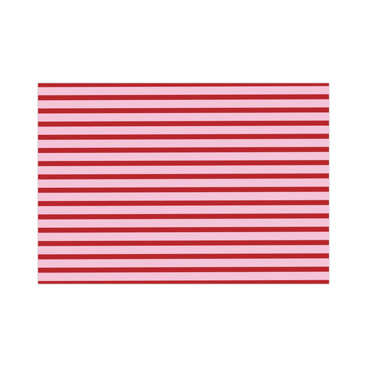 Pink and Red Horizontal Striped Wrapping paper