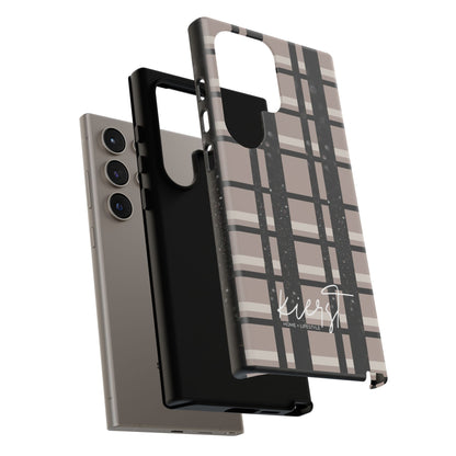 Elevated Neutrals Plaid Samsung Galaxy Case | Structured Style, Soft Edge