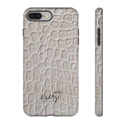 Cream Reptile Print iPhone Case